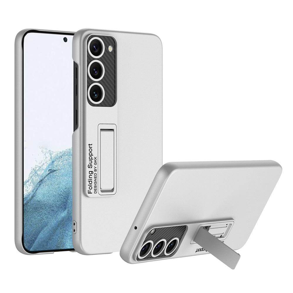 GKK til Samsung Galaxy S23 Anti-drop gummibelagt telefoncover Ultratyndt hårdt pc-cover med støtteben GKK til Samsung Galaxy S23 Anti-drop gummibelagt telefoncover Ultratyndt hårdt pc-cover med støtteben